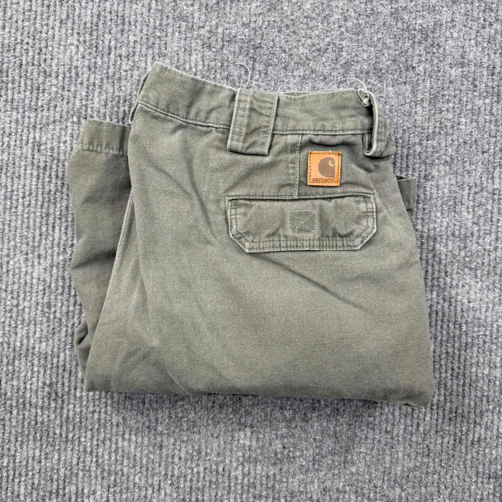 Carhartt Cargo Shorts Men 40 Green B164 DMS Canvas Workwear Utility